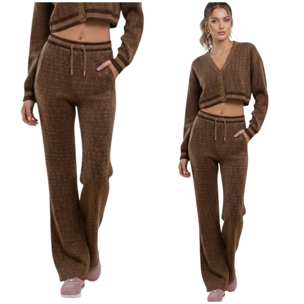 Nike Jordan Cozy Girl Knit Flare Women Pants Brown $175 FZ4201